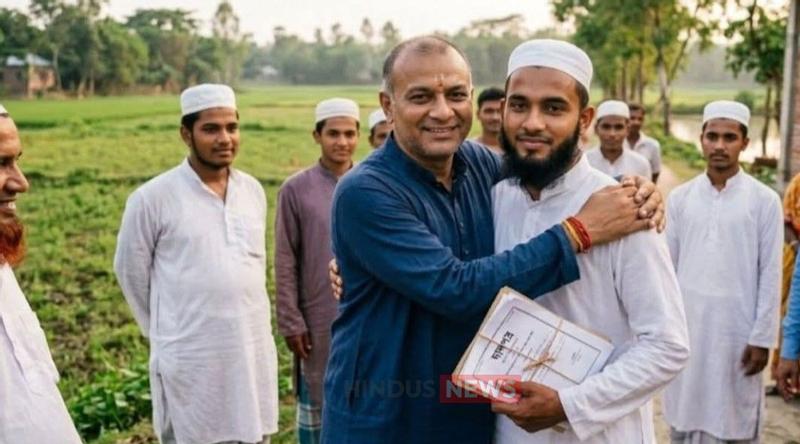 সম্পত্তি না থাকা মুসলিম যুবককে জমি দিলেন হিন্দু প্রতিবেশী