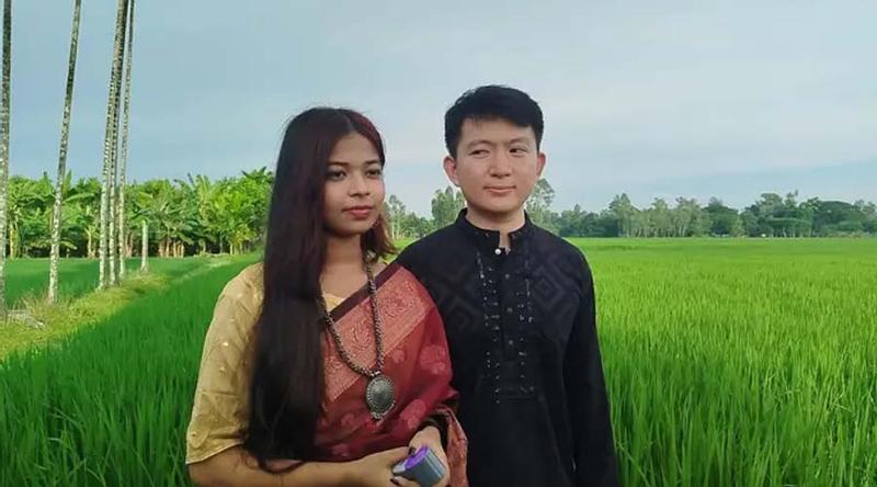 প্রেমের টানে রংপুরের পীরগঞ্জে চীনা যুবক, ধর্ম বদলে তরুণীকে বিয়ে