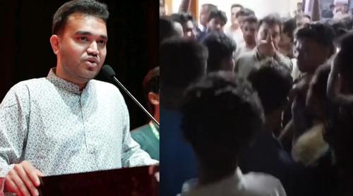 ওসির কক্ষের সামনে দাঁড়িয়ে ‘থানার ইট খুলে নেওয়ার’ হুঁশিয়ারি এনসিপি নেতার